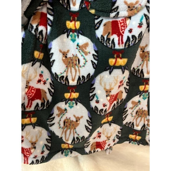 Vera Bradley Women's Robe Velour Plush Merry Mischief Christmas Deer Hooded SM/M - Picture 3 of 5